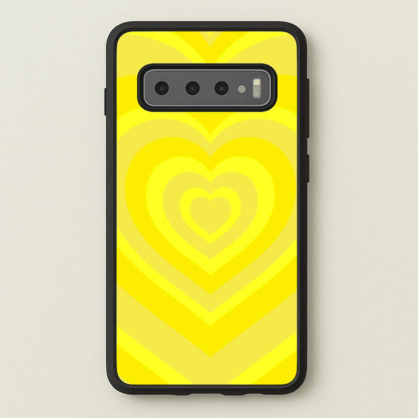 Yellow - Colourful Hearts  - Colourful Hearts Phone Case for Galaxy S10