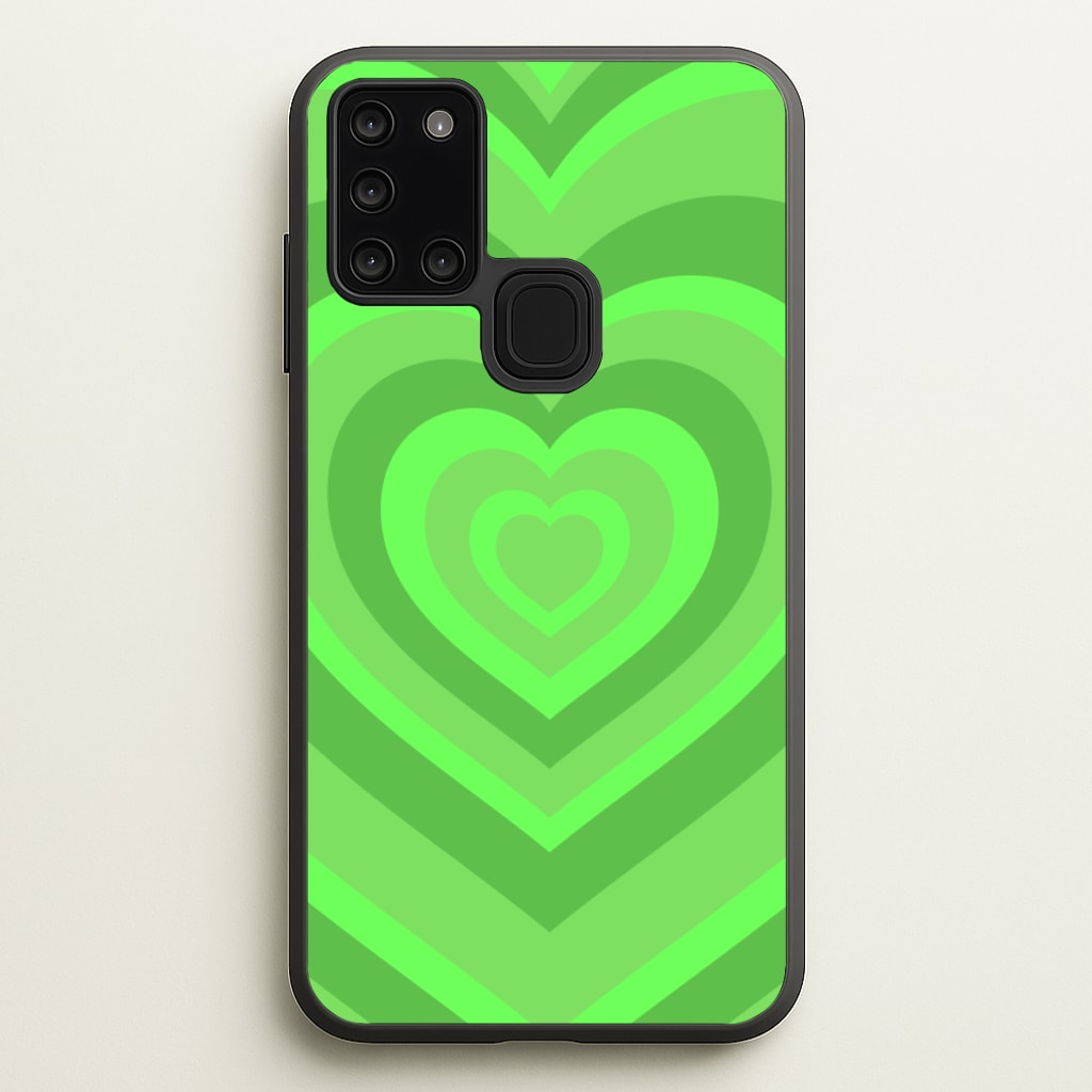 Green - Colourful Hearts  - Colourful Hearts Phone Case for Galaxy A21s