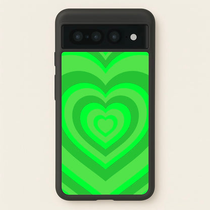 Green - Colourful Hearts  - Colourful Hearts Phone Case for Google Pixel 7 Pro
