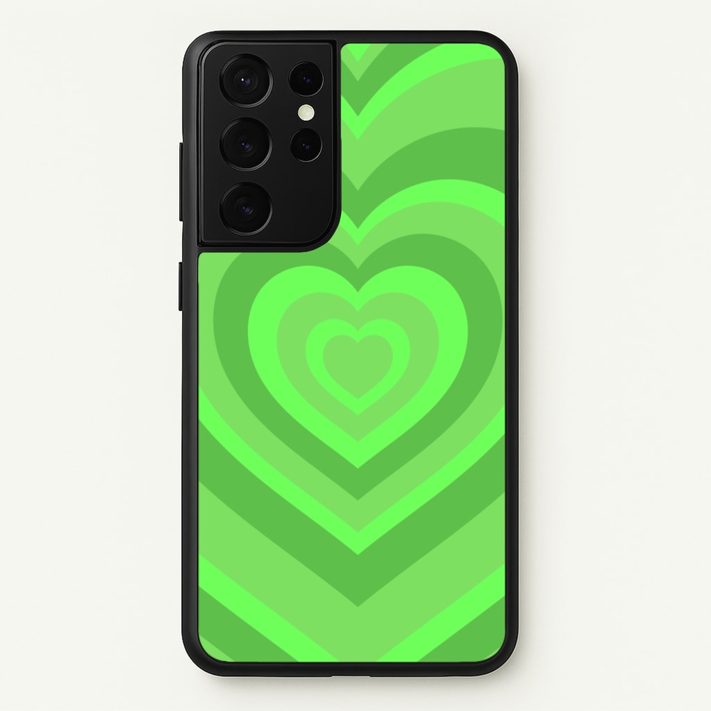 Green - Colourful Hearts  - Colourful Hearts Phone Case for Galaxy S21 Ultra