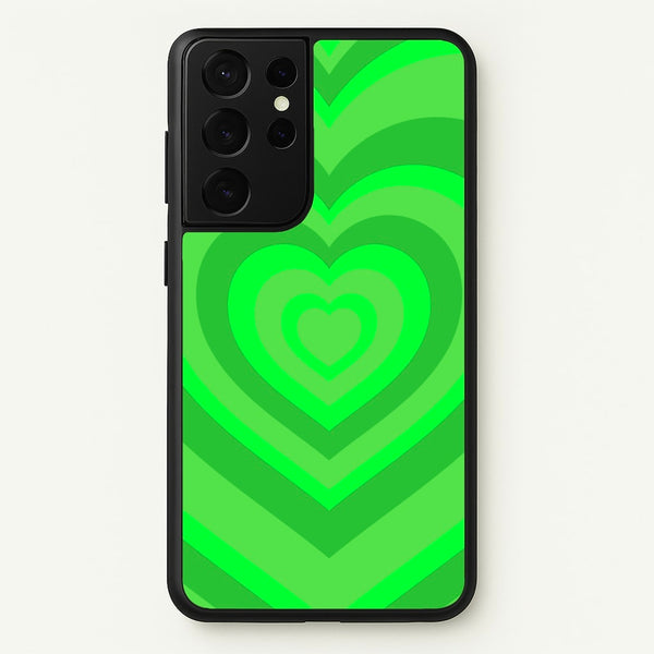 Green - Colourful Hearts  - Colourful Hearts Phone Case for Galaxy S21 Ultra