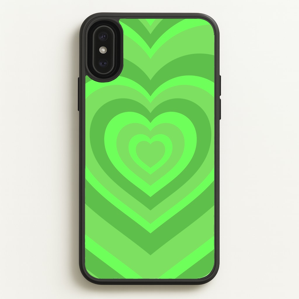 Green - Colourful Hearts  - Colourful Hearts Phone Case for iPhone XS Max