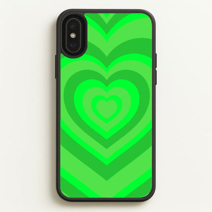 Green - Colourful Hearts  - Colourful Hearts Phone Case for iPhone XS Max