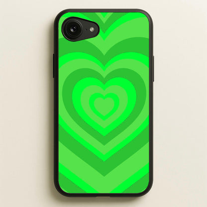 Green - Colourful Hearts  - Colourful Hearts Phone Case for iPhone 16e