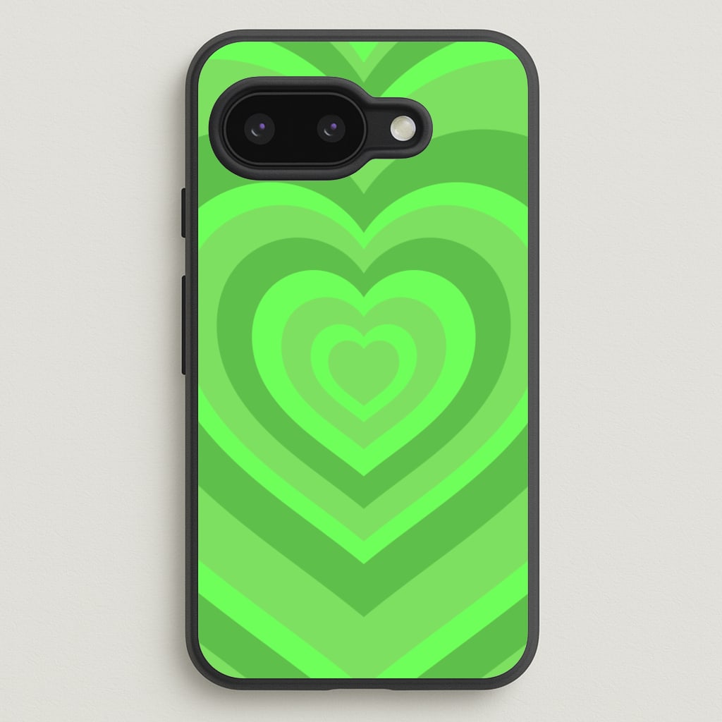 Green - Colourful Hearts  - Colourful Hearts Phone Case for Google Pixel 9a
