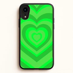 Green - Colourful Hearts  - Colourful Hearts Phone Case for iPhone XR