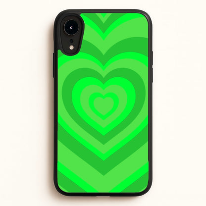 Green - Colourful Hearts  - Colourful Hearts Phone Case for iPhone XR