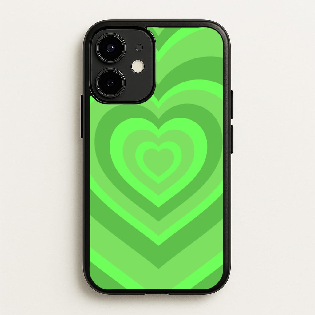 Green - Colourful Hearts  - Colourful Hearts Phone Case for iPhone 12 Mini