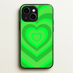 Green - Colourful Hearts  - Colourful Hearts Phone Case for iPhone 14