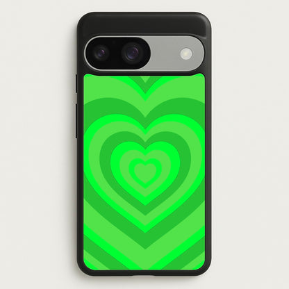Green - Colourful Hearts  - Colourful Hearts Phone Case for Google Pixel 9 / 9 Pro