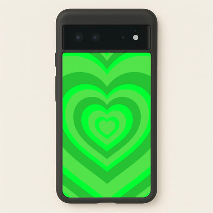 Green - Colourful Hearts  - Colourful Hearts Phone Case for Google Pixel 6