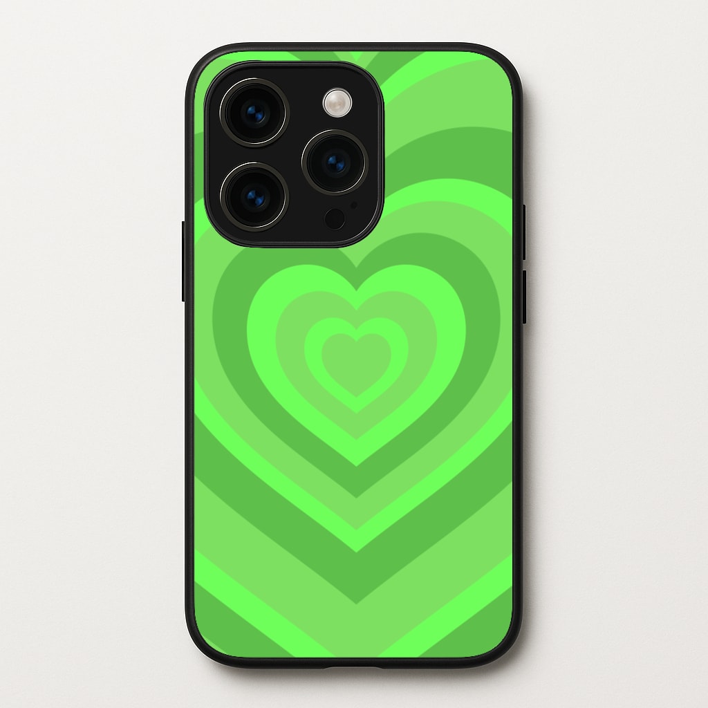 Green - Colourful Hearts  - Colourful Hearts Phone Case for iPhone 14 Pro