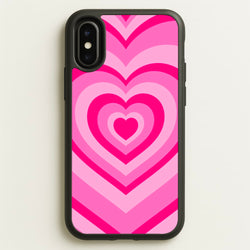 Pink - Colourful Hearts  - Christmas Phone Case for iPhone X / XS
