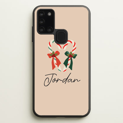 Candycane - Personalised Christmas  - Christmas Phone Case for Galaxy A21s