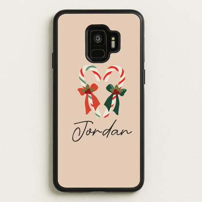 Candycane - Personalised Christmas  - Christmas Phone Case for Galaxy S9