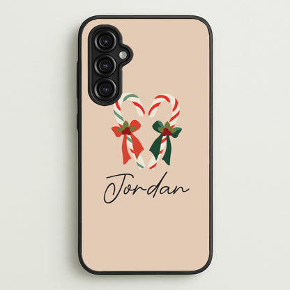 Candycane - Personalised Christmas  - Christmas Phone Case for Galaxy A14