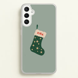 Green Stocking - Personalised Christmas  - Christmas Phone Case for Galaxy A34