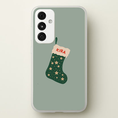 Green Stocking - Personalised Christmas  - Christmas Phone Case for Galaxy A15