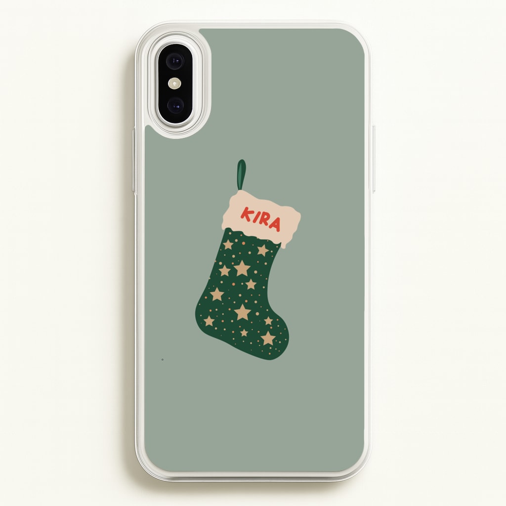 Green Stocking - Personalised Christmas  - Christmas Phone Case for iPhone XS Max