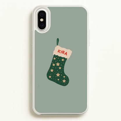 Green Stocking - Personalised Christmas  - Christmas Phone Case for iPhone XS Max