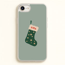 Green Stocking - Personalised Christmas  - Christmas Phone Case for iPhone 6 / 7 / 8 / SE
