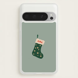 Green Stocking - Personalised Christmas  - Christmas Phone Case for Google Pixel 9 Pro XL