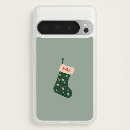 Green Stocking - Personalised Christmas  - Christmas Phone Case for Google Pixel 9 Pro XL