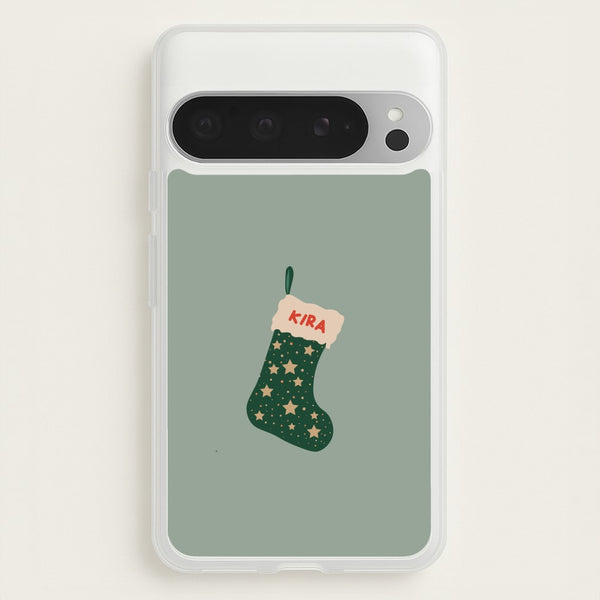 Green Stocking - Personalised Christmas  - Christmas Phone Case for Google Pixel 9 Pro XL