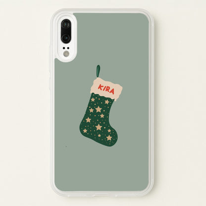 Green Stocking - Personalised Christmas  - Christmas Phone Case for Huawei P20