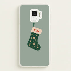 Green Stocking - Personalised Christmas  - Christmas Phone Case for Galaxy S9
