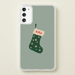 Green Stocking - Personalised Christmas  - Christmas Phone Case for Galaxy A41