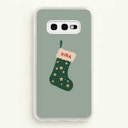 Green Stocking - Personalised Christmas  - Christmas Phone Case for Galaxy S10e