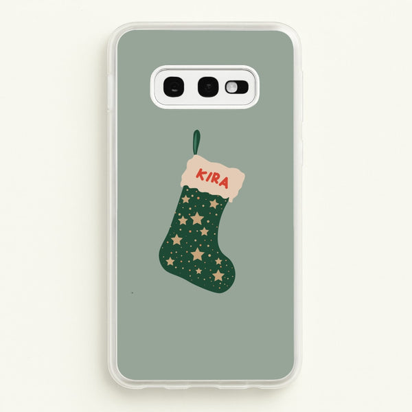 Green Stocking - Personalised Christmas  - Christmas Phone Case for Galaxy S10e