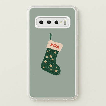 Green Stocking - Personalised Christmas  - Christmas Phone Case for Galaxy S10 Plus