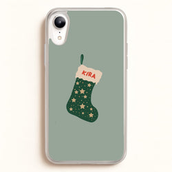 Green Stocking - Personalised Christmas  - Christmas Phone Case for iPhone XR