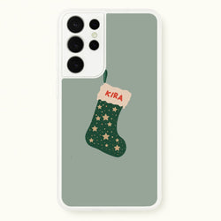 Green Stocking - Personalised Christmas  - Christmas Phone Case for Galaxy S21 Ultra