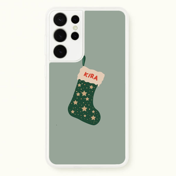 Green Stocking - Personalised Christmas  - Christmas Phone Case for Galaxy S21 Ultra