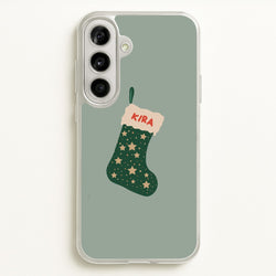 Green Stocking - Personalised Christmas  - Christmas Phone Case for Galaxy A56