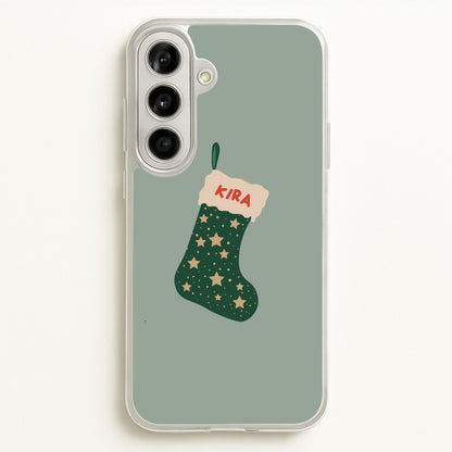 Green Stocking - Personalised Christmas  - Christmas Phone Case for Galaxy A56