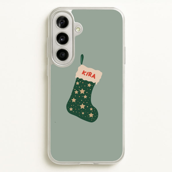 Green Stocking - Personalised Christmas  - Christmas Phone Case for Galaxy A56