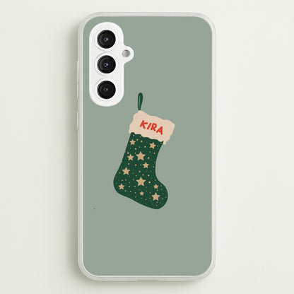 Green Stocking - Personalised Christmas  - Christmas Phone Case for Galaxy S23FE
