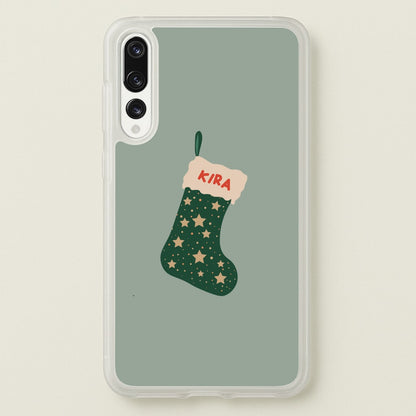 Green Stocking - Personalised Christmas  - Christmas Phone Case for Huawei P20 Pro