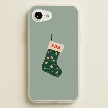 Green Stocking - Personalised Christmas  - Christmas Phone Case for iPhone 16e