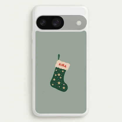 Green Stocking - Personalised Christmas  - Christmas Phone Case for Google Pixel 9 / 9 Pro