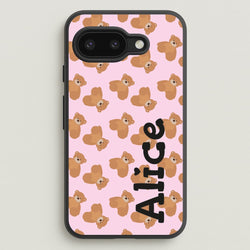 Teddy Bear Pattern - Personalised Christmas   - Christmas Phone Case for Google Pixel 9a