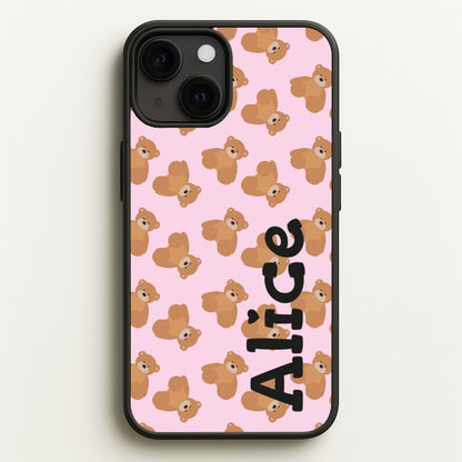 Teddy Bear Pattern - Personalised Christmas   - Christmas Phone Case for iPhone 13 Mini