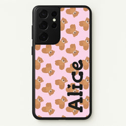 Teddy Bear Pattern - Personalised Christmas   - Christmas Phone Case for Galaxy S21 Ultra