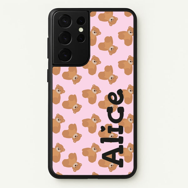 Teddy Bear Pattern - Personalised Christmas   - Christmas Phone Case for Galaxy S21 Ultra