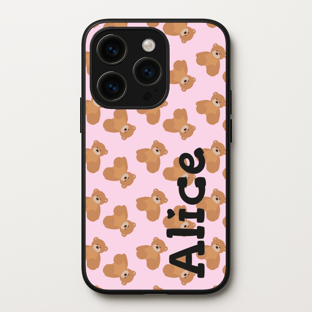 Teddy Bear Pattern - Personalised Christmas   - Christmas Phone Case for iPhone 15 Pro Max