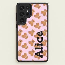 Teddy Bear Pattern - Personalised Christmas   - Christmas Phone Case for Galaxy S22 Ultra